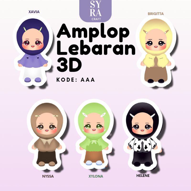 

{Dapat 5 pcs} SyraCraft Amplop Lebaran Idul Fitri 3D 2025