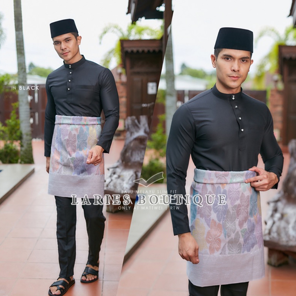 LARIES` One Set Baju Kurung Melayu Pria Modern Katun Toyobo Koko Lebaran Lelaki Dewasa Kurung Melayu
