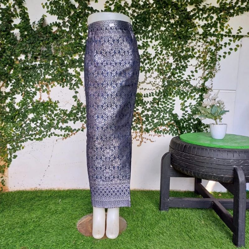 Rok Span Songket Bawahan Kebaya Belah Samping Karet Pinggang