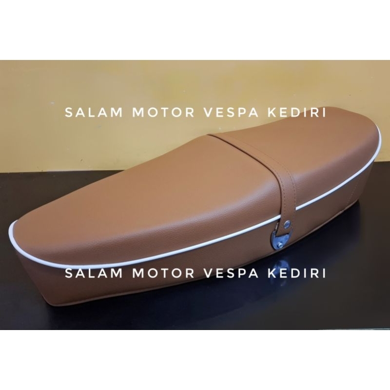 jok panjang vespa coklat piaggio classic motif list putih coklat super sprint px ps exclusive vbb ba