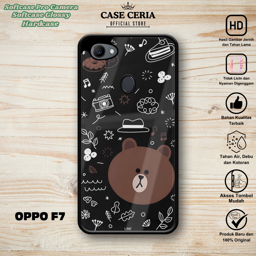 Case Oppo F7 - Casing Oppo F7 ( Brown ) – Softcase Pro Camera Oppo F7 – Silikon HP – Hardcase HP F7
