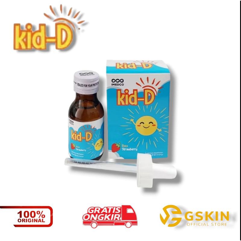 Kid-D Drops 400 IU 60 ml syrup rasa strawberry Vitamin D Anak