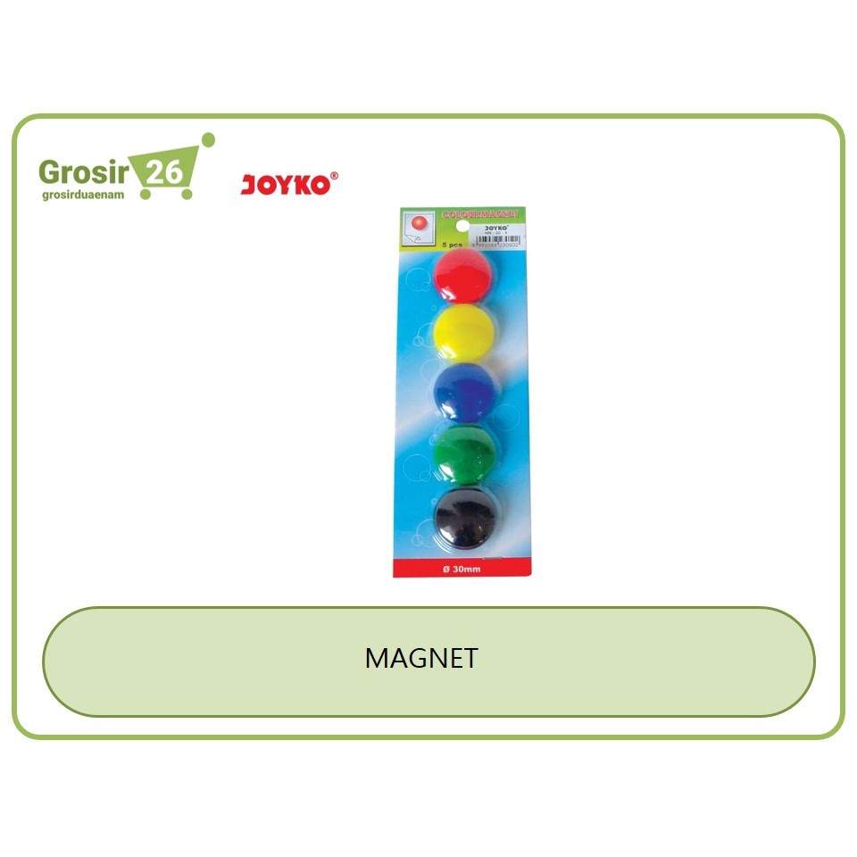 

(1 set) magnet papan tulis warna bulat / color magnet joyko mn-30-5