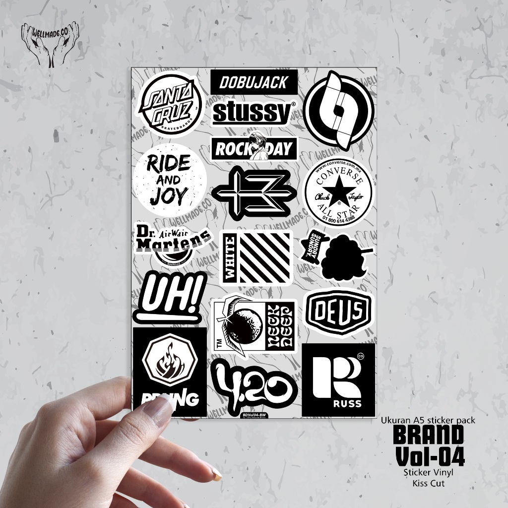 

Sticker Pack BRAND Tumblr Helm Laptop Lokal VOL4 BLACK & WHITE