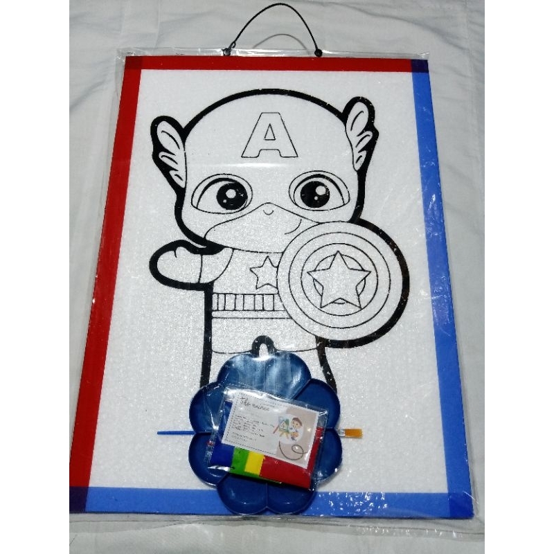 

LUKISAN STYROFOAM CAPTAIN AMERIKA | LUKISAN ANAK | MAINAN ANAK | BELAJAR MELUKIS