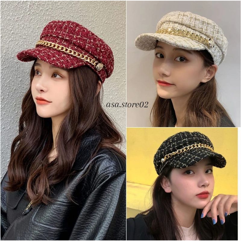 Topi Baret Korea Gaya Retro Untuk Pria Wanita