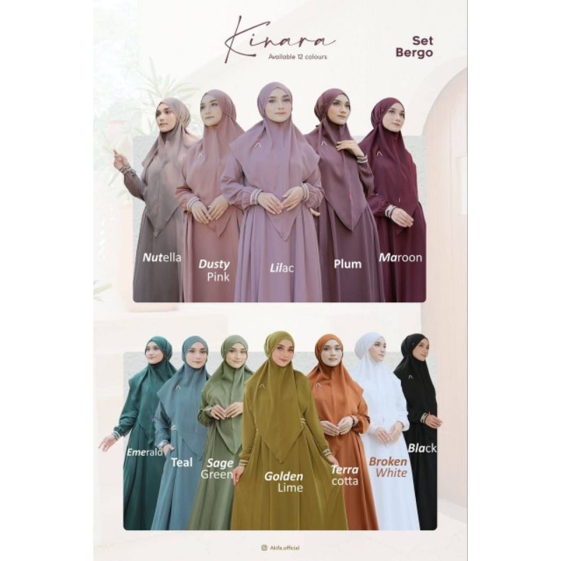 Kinara dress set bergo by Akifa