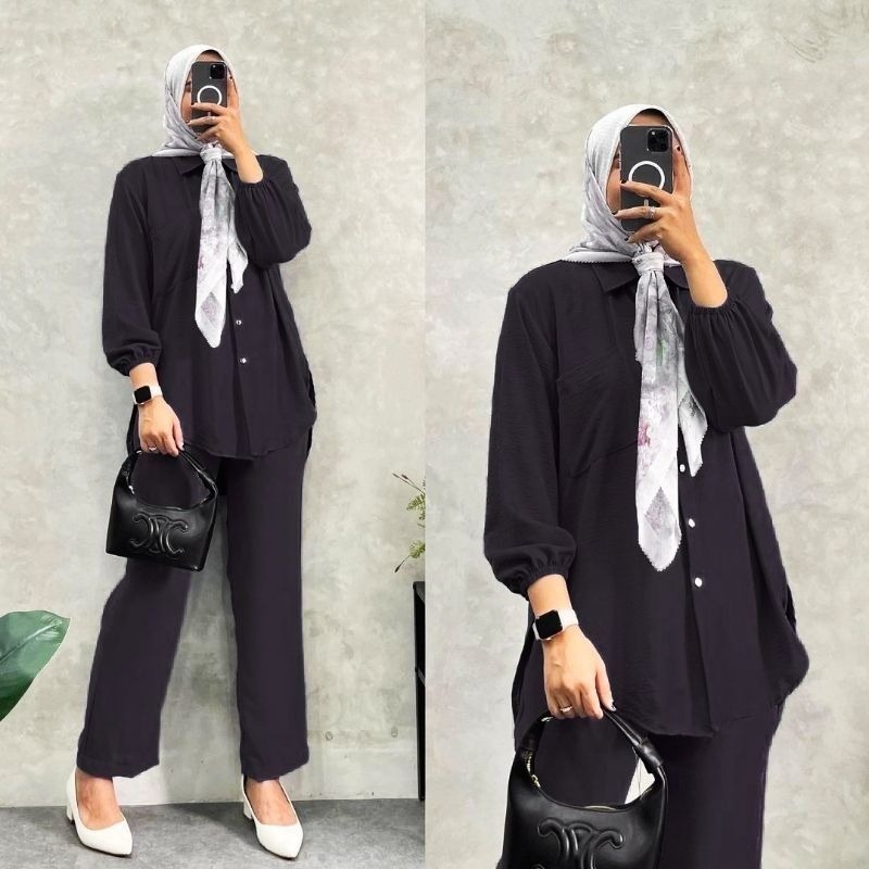 One set wanita kekinian / Setelan wanita kekinian/ baju setelan kekinian /amanda Set / one set amand