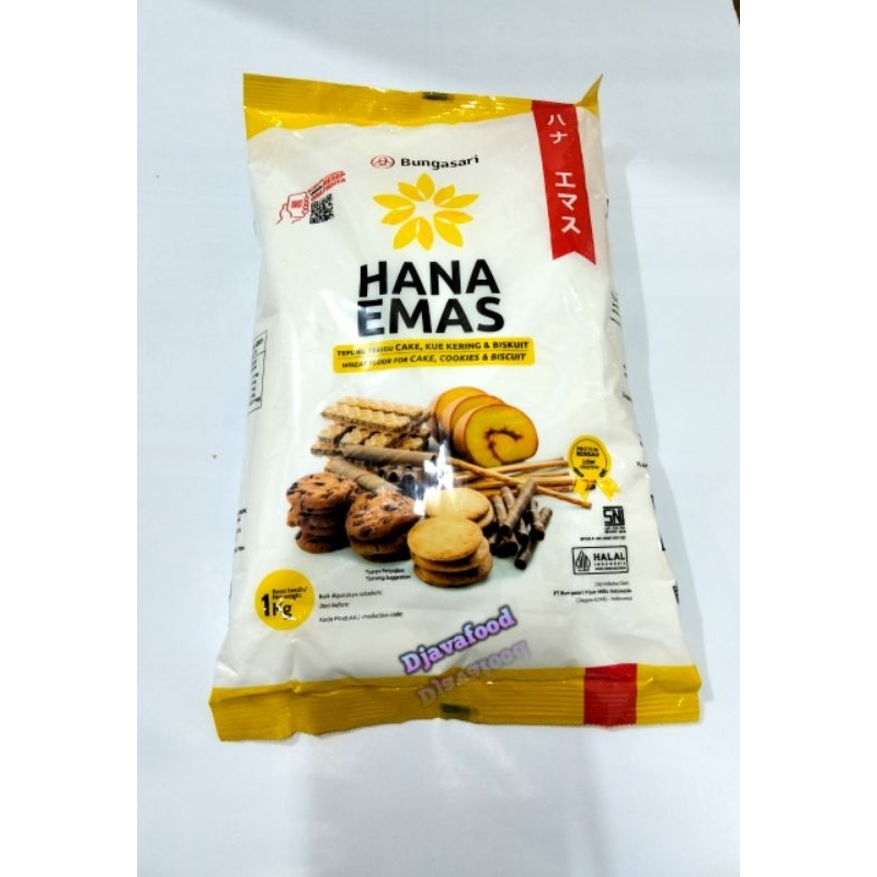

Hana emas tepung terigu rendah protein low fat lowfat 1kg
