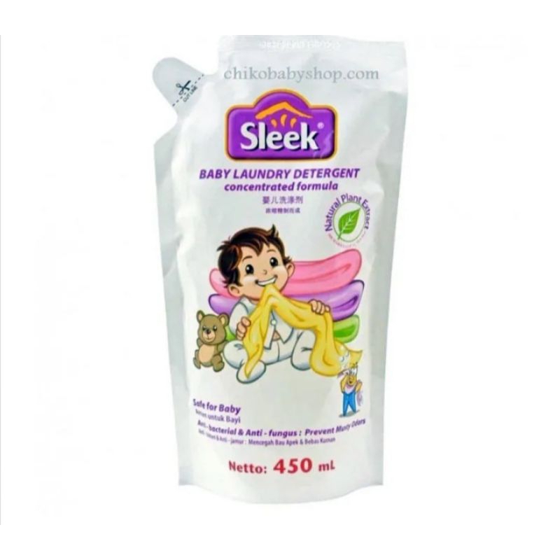 Sleek Baby Laundry Detergent 450 Refill 450 ML Slek Sabun Cuci Baju Cair Isi Ulang Bayi