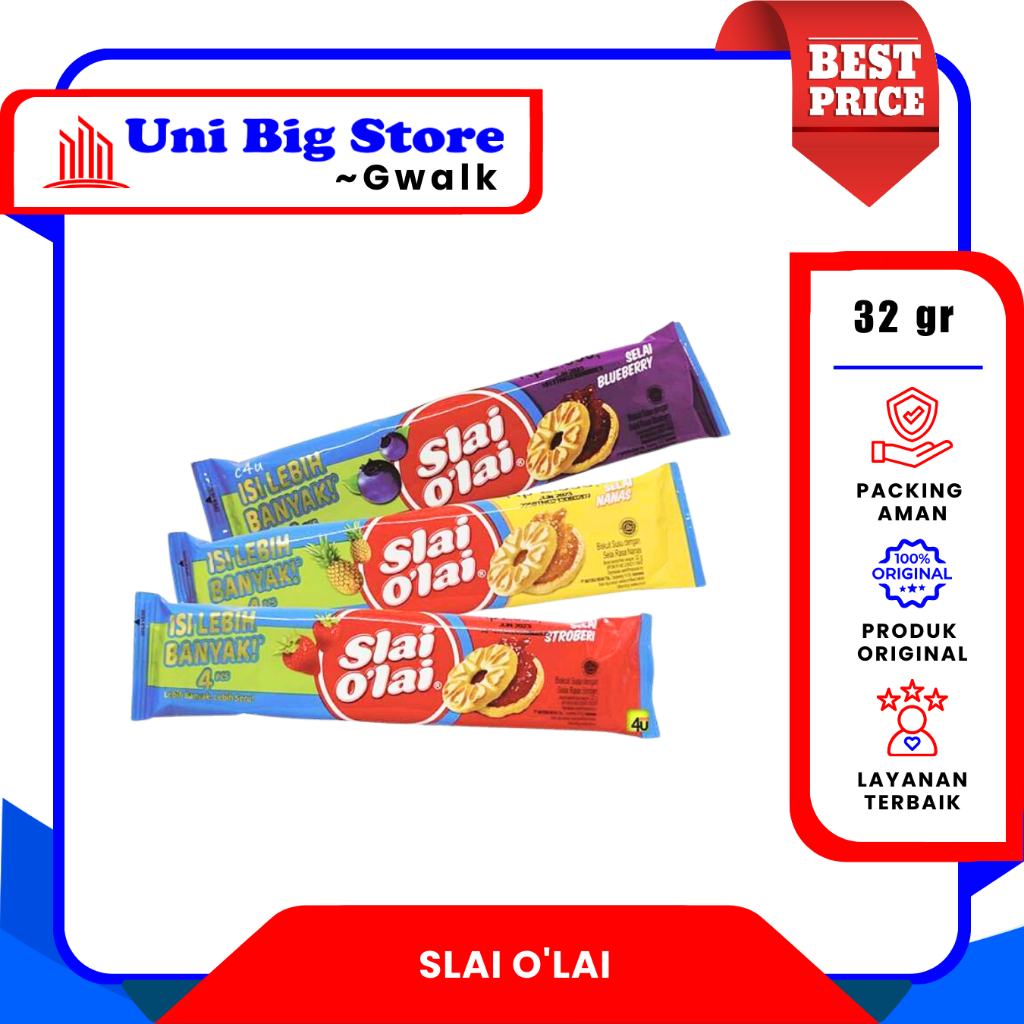 

ROMA SLAI O'LAI O LAI BISKUIT SUSU SELAI BLUEBERRY - STRAWBERRY - PINEAPPLE - 32 gr