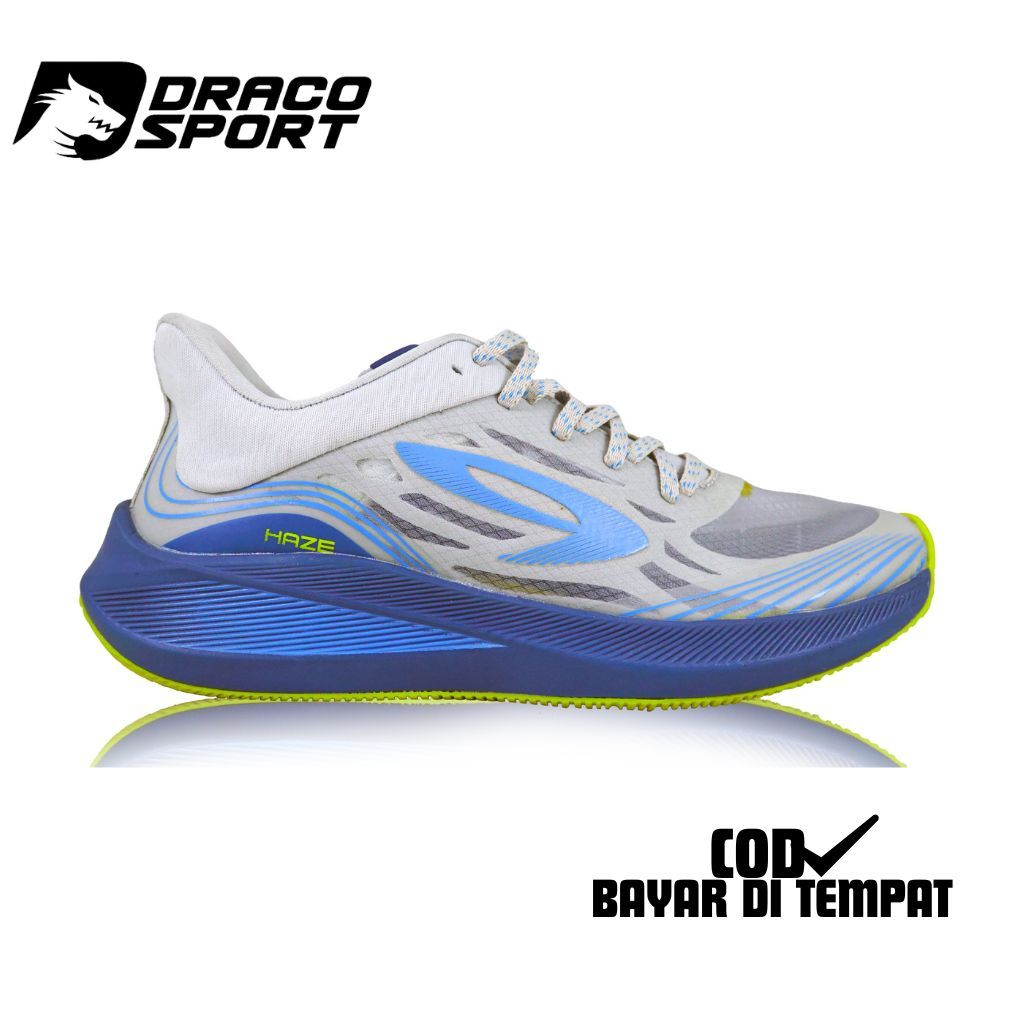 SEPATU LARI 910 Nineten Original Haze Vision  - Abu-Muda/Biru/Kuning