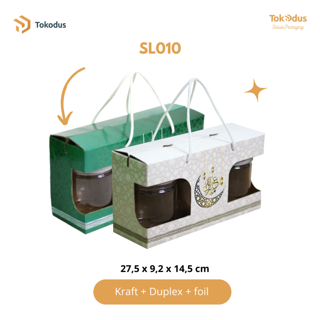 

FREE Hangtag - Kardus Lebaran Toples Jar Silinder 600ml & 800ml Isi 3 | Box Kue Lebaran | Dus Kue Kering - Tokodus Bandung