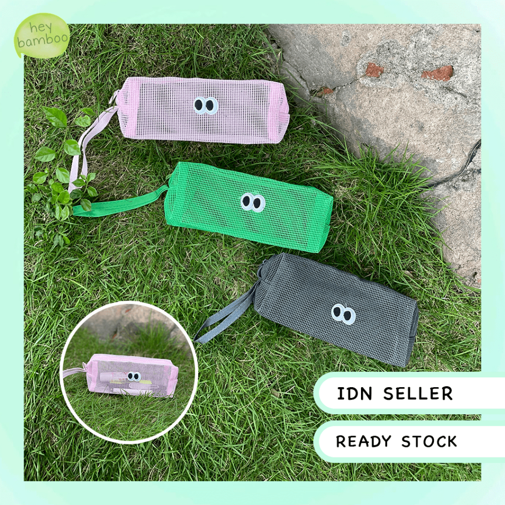 

pencil case / tempat pensil - transparant pencil case storage model jaring jaring kawai