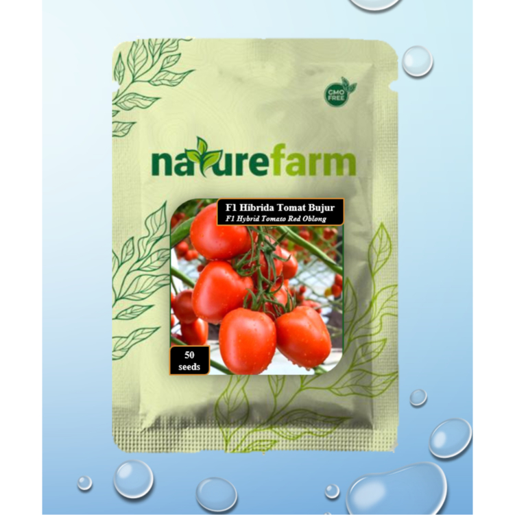 Naturefarm - Benih Bibit F1 Hibrida Tomat Bujur (F1 Hybrid Tomato Red Oblong) isi 40 seeds