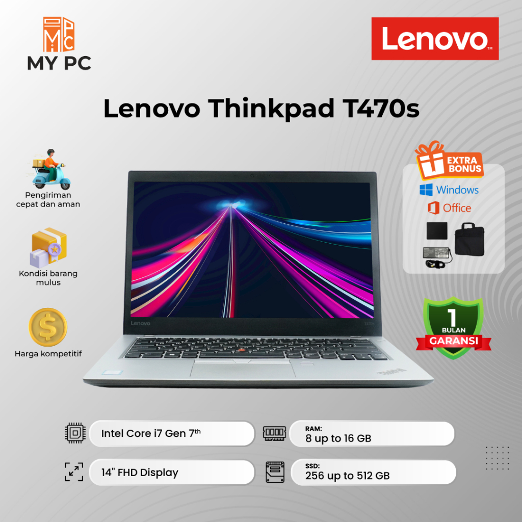 Laptop Lenovo Thinkpad T470S Core i7 GEN7 - 14"