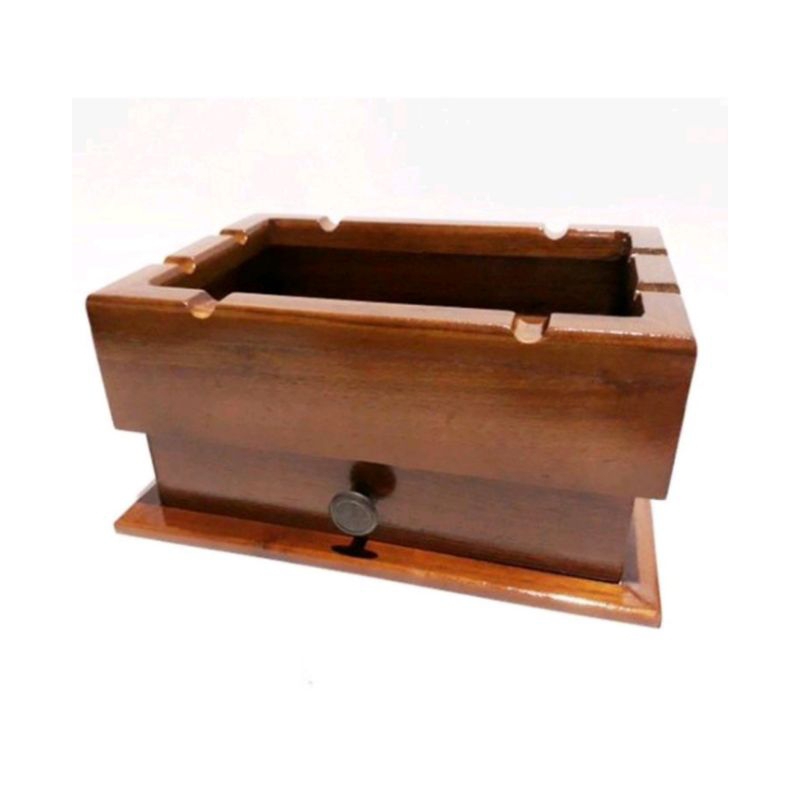 asbak kayu dengan laci-asbak kagi laci keren-asbak laci murah