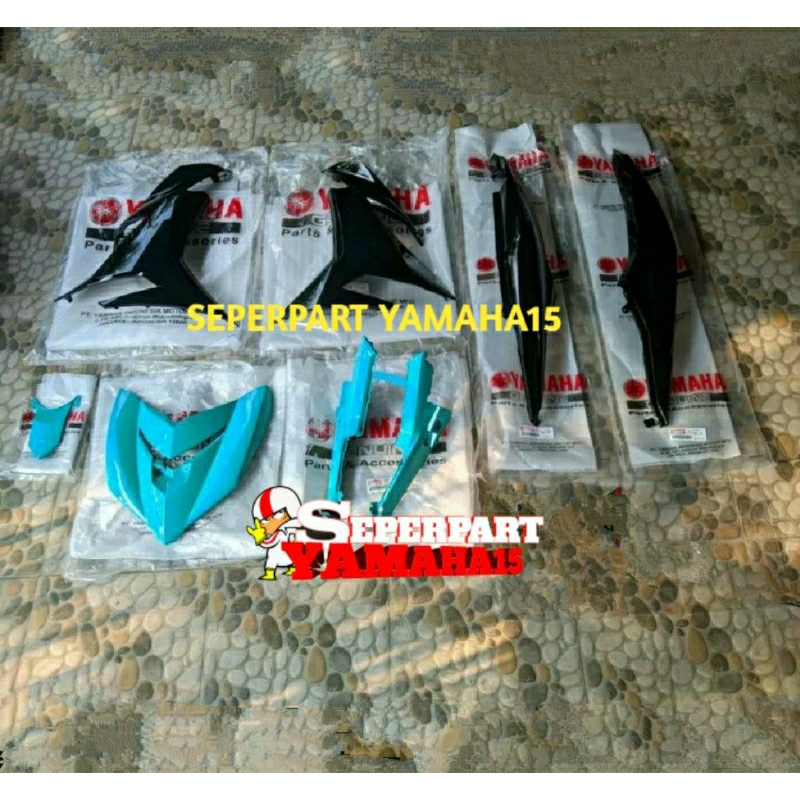 COVER BODY HALUS MX KING 150 TOSCA HITAM 7 PCS ORIGINAL YGP GENUINE PARTS