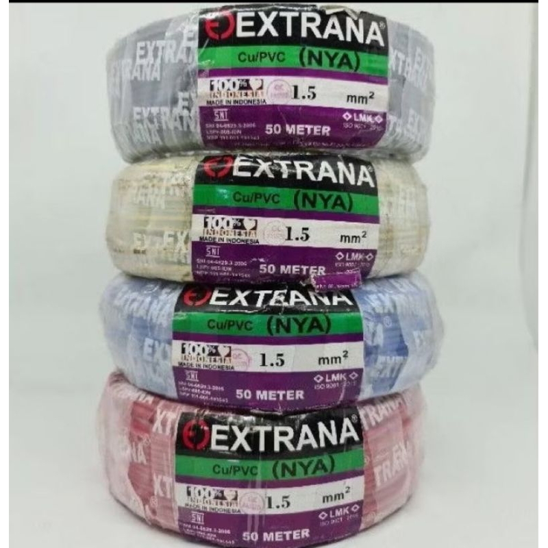 Extrana Kabel Listrik NYA 1x1.5 mm 50M Meter 1.5mm 1,5mm 1,5 orenchi supreme eterna 50meter