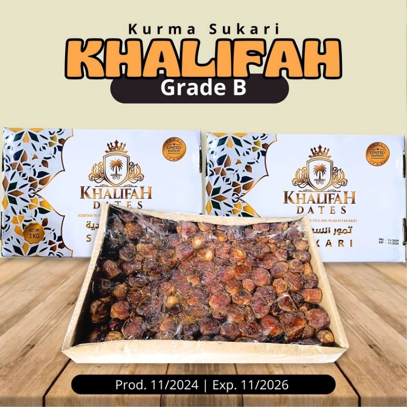

Kurma Sukari GRADE B 3kg | Khalifah Dates