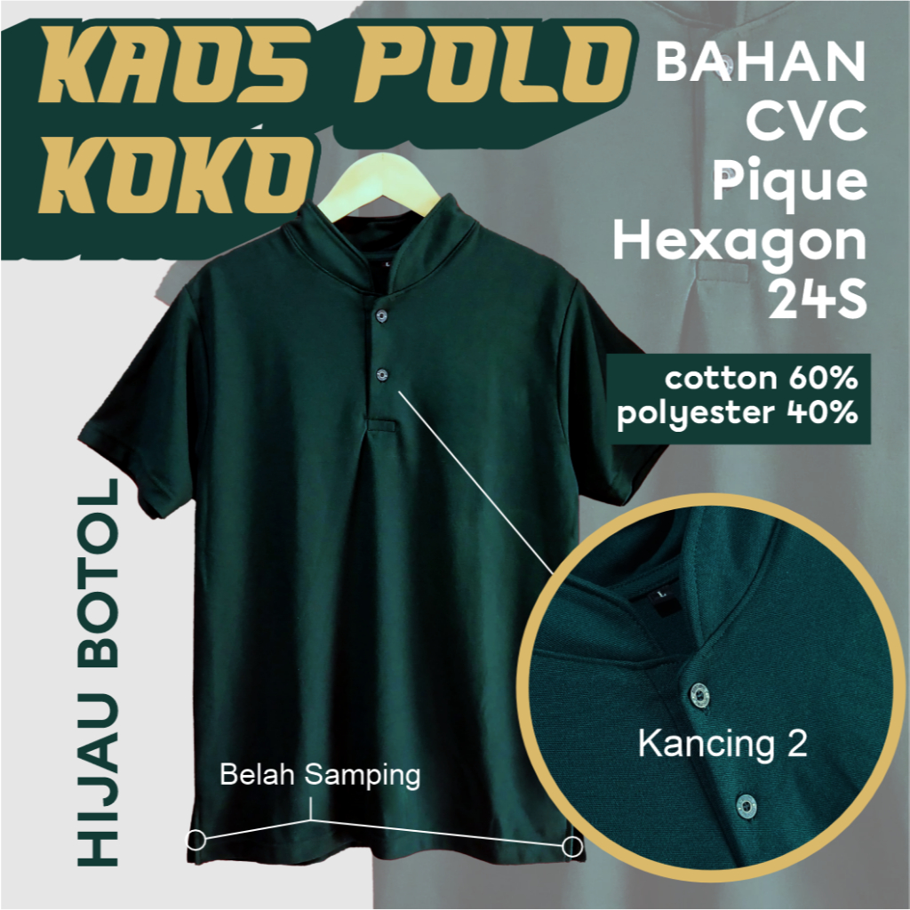 Kaos Polo Shirt Pria Polos Hijau Botol Shanghai  Polos Original Distro