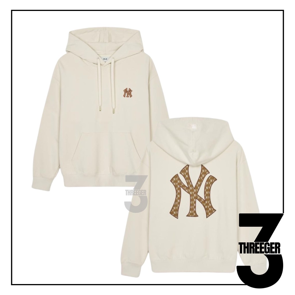 MLB NY Classic Monogram Big Lux Hoodie Cream Original