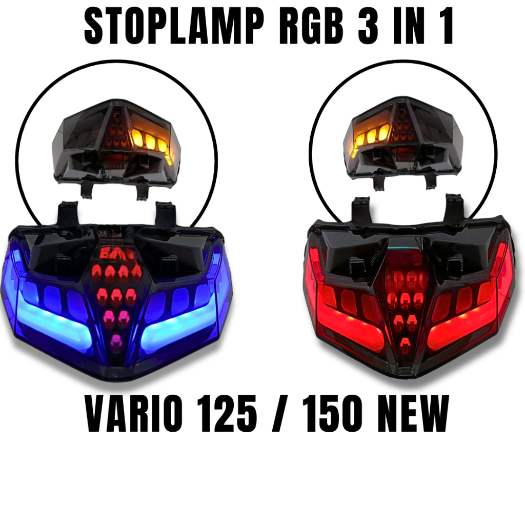 STOPLAMP RGB 3IN1 STOPLAMP X CASE VARIO 125 150 NEW STOPLAMP SHARK POWER VARIO 125 STOPLAMP VARIO125