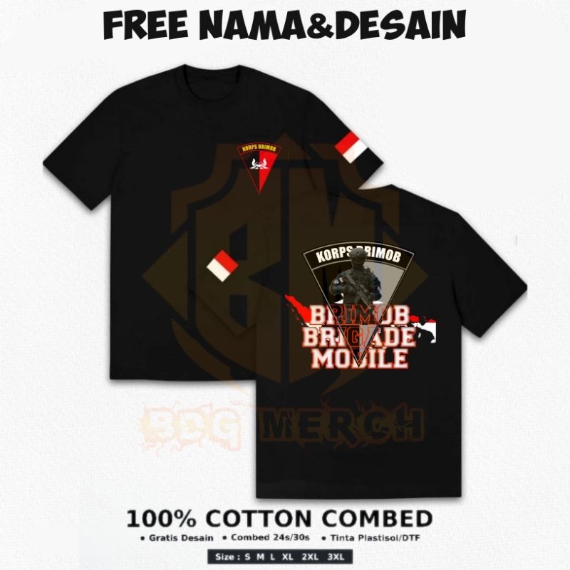 KASO BRIGADE MOBILE - KAOS KORPS BRIMOB - KAOS TACTICAL - BAJU POLISI - KAOS DITRO POLISI