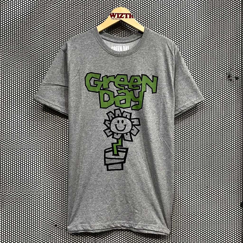 T Shirt Band Official GREEN DAY - FLOWER POT GREY Original