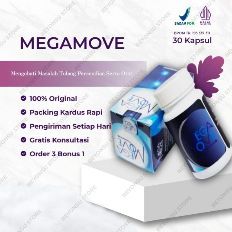 MEGAMOVE ORIGINAL 100% MEGAMOVE OBAT SENDI TULAT OTOT RESMI BPOM