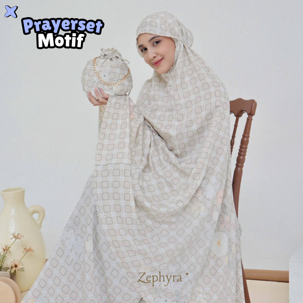 ZEPHYRA - Prayerset Motif / Mukena Motif/ Mukena Silk Maxmara (Rayna)