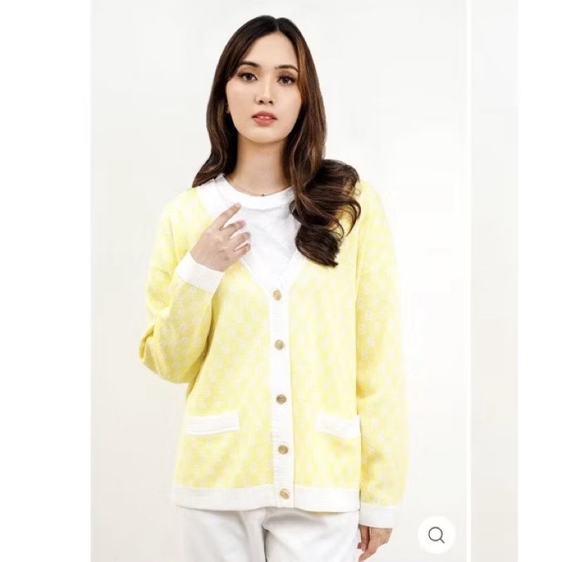 PL Buttonscarves signature monogram cardigan Sunrice