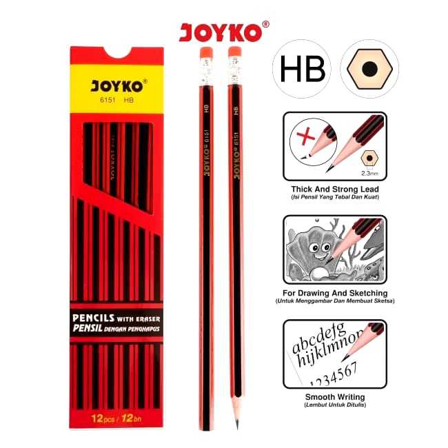 

V2_Pensil HB P-6151 JOYKO/Pensil Joyko 6151 / HB / 1PCS