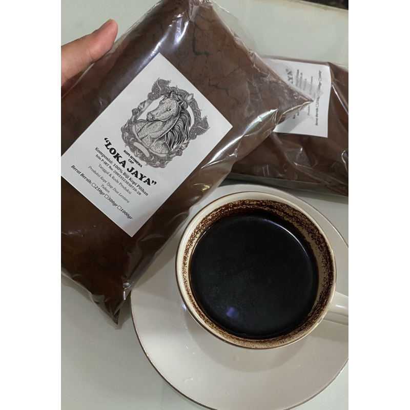 

Kopi Robusta Dampit 500gr (Roasted Bean & Bubuk) Tjap Dua Lentera kualitas super premium