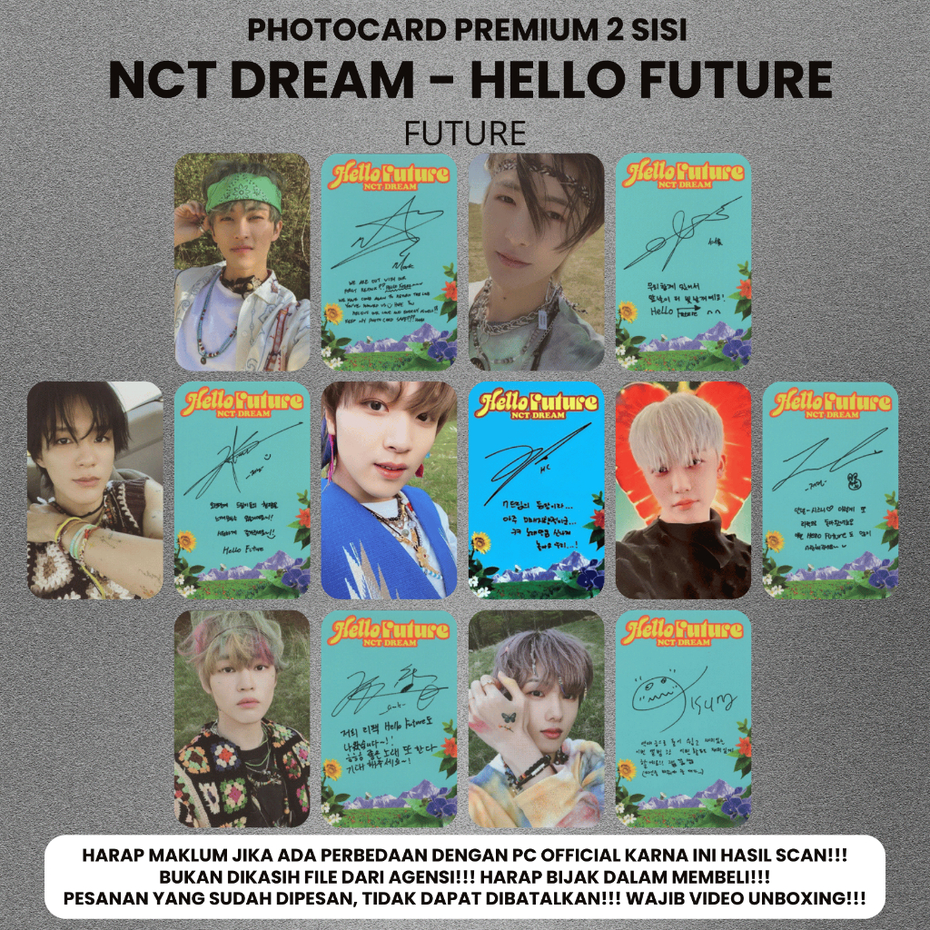 (ISI 7 PCS) Photocard NCT DREAM HELLO FUTURE - Potocard Premium 2 Sisi Kartu Kpop Merch Unofficial -