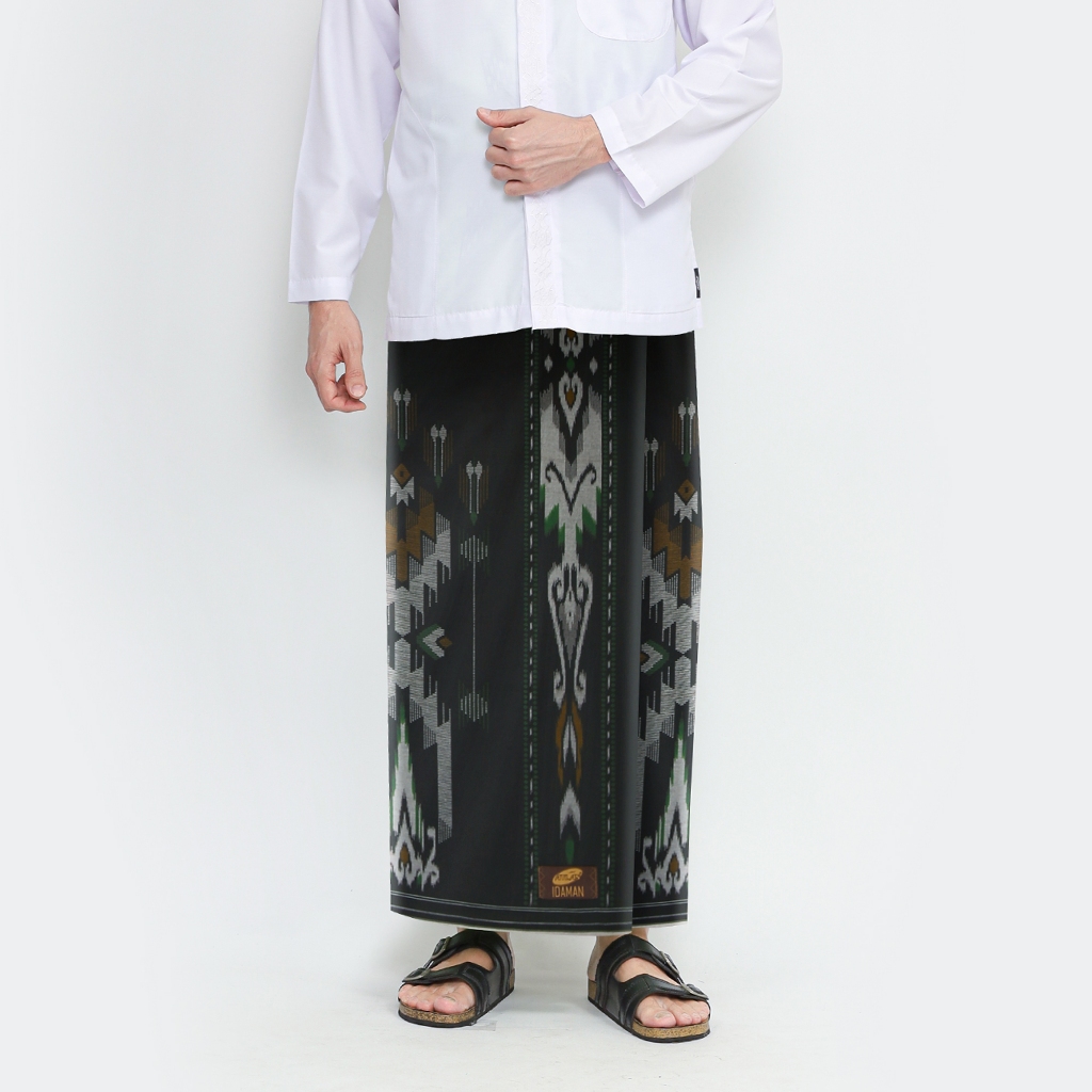 Sarung ATLAS Idaman 555 Harmoni Motif BHS SID Hitam Hijau