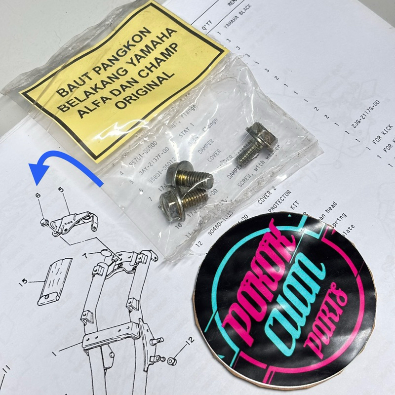 baut breket lampu belakang ALFA CHAMP original