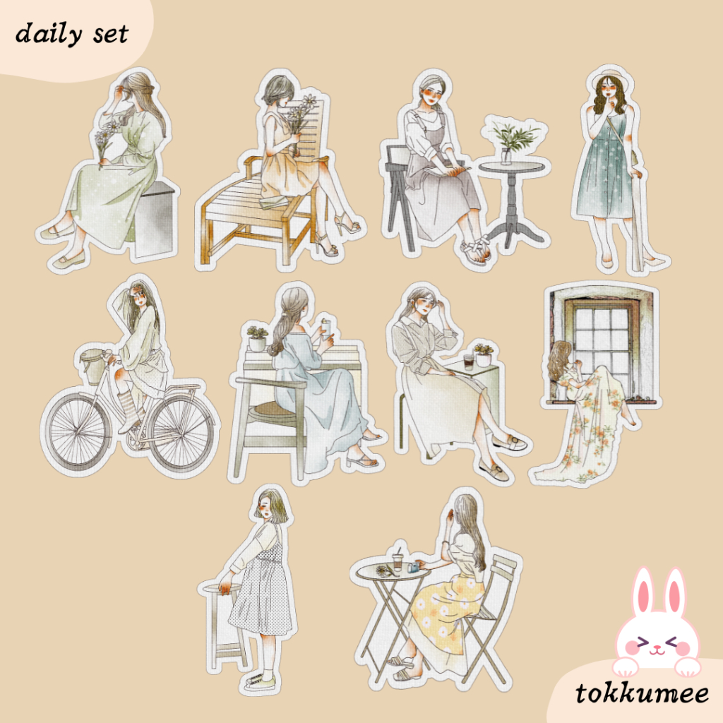 

beau girls sticker | sticker girl aesthetic journal | stiker untuk jurnal dan scrapbook