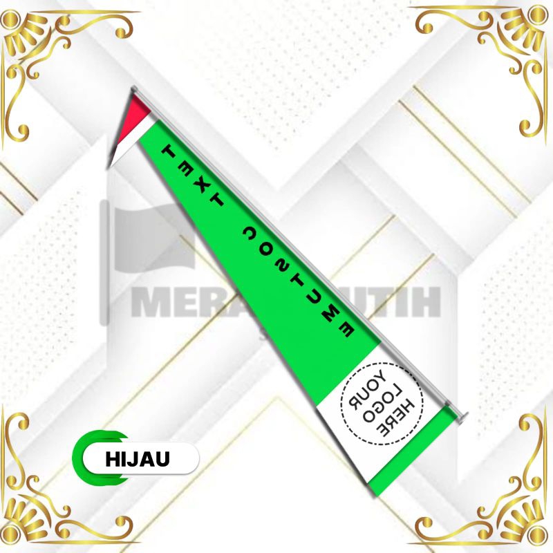 UMBUL UMBUL CUSTOM 3 MTR SABLON LOGO & TEXT/DESAIN BEBAS ISI 10 PCS