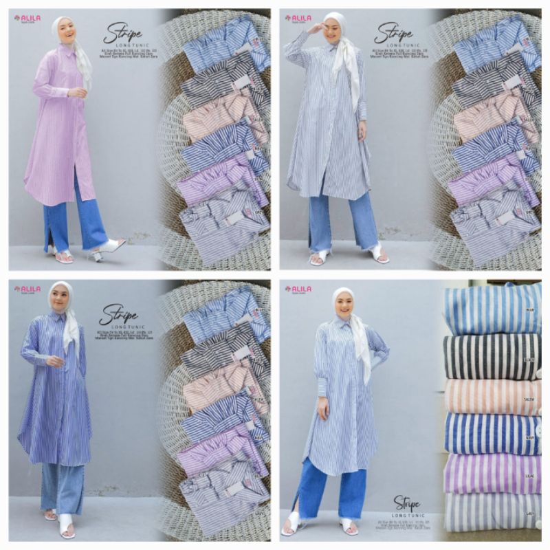 stripe long tunik