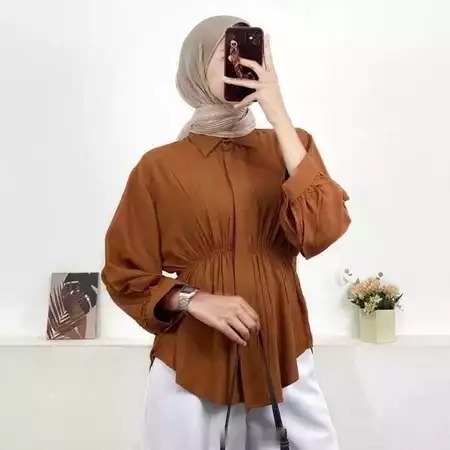 FREE ONGKIR AIKO SHIRT BLOUSE/ KEMEJA KERUT WANITA AIKO SHIRT BLOUSE/KEMEJA REMAJA KEKINIAN