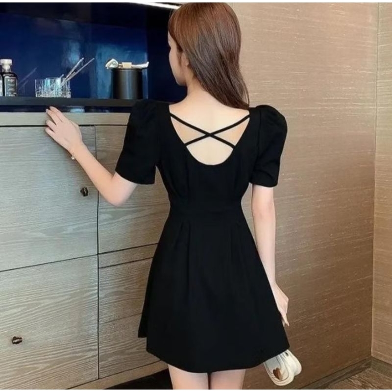 Dress korea / Mini dress korea/ Dress wanita lengan pendek / Gaun pendek/ Dress Cantik / Dress silan
