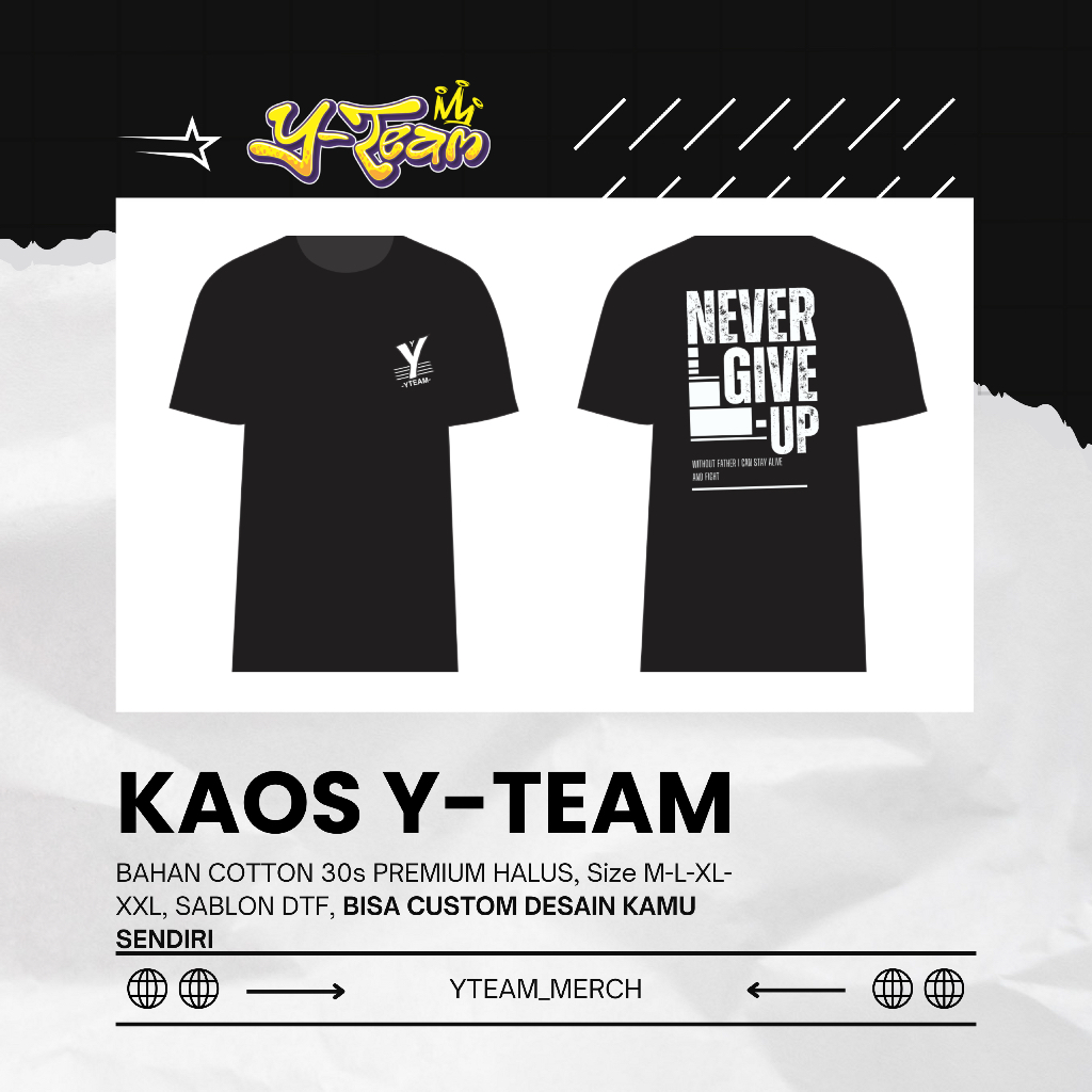 Kaos DTF Depan Belakang (bisa custom desain sendiri)