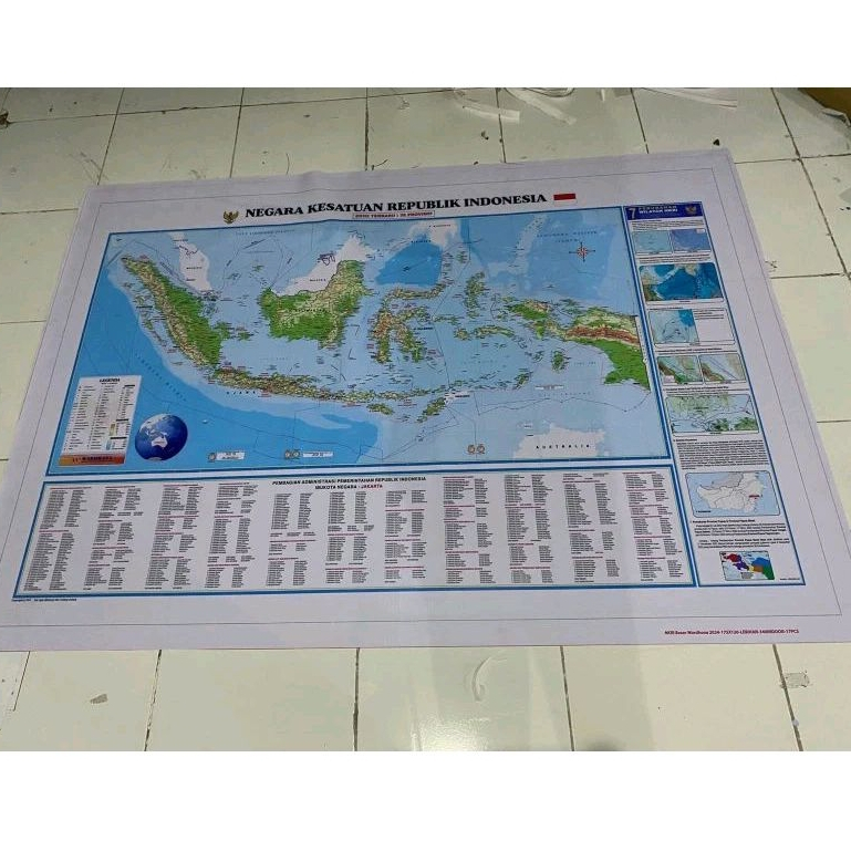 

Peta NKRI / Indonesia Terbaru 38 Provinsi Ukuran Jumbo 240x140 Tanpa Bingkai