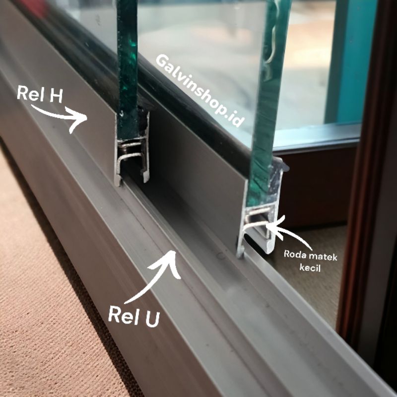 Rell H Etalase, Rell Bingkai Bawah Kaca Etalase Panjang 1 Meter