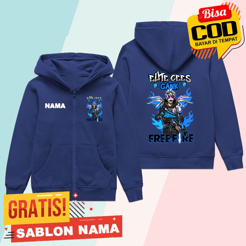 Jaket Hoodie Zipper Anak Free Fire Elite Cees Gank Ak Darco / Jaket Sleting Anak Laki Laki & Perempu