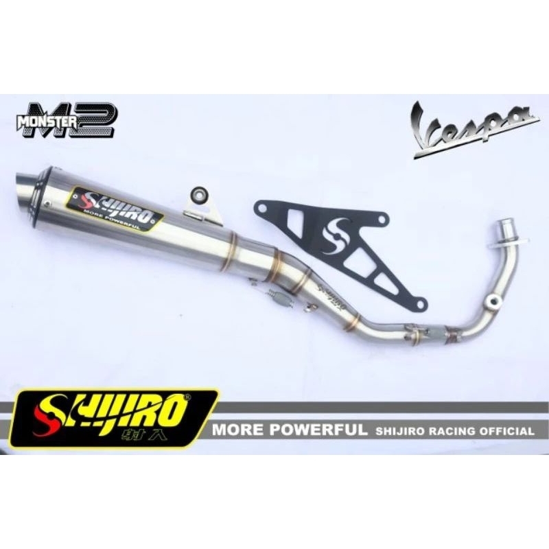 Knalpot Vespa Matic 150 SHIJIRO Racing Type M2 For Sprint,Gts,Premaverra,Lx Iget,Lx,S 150