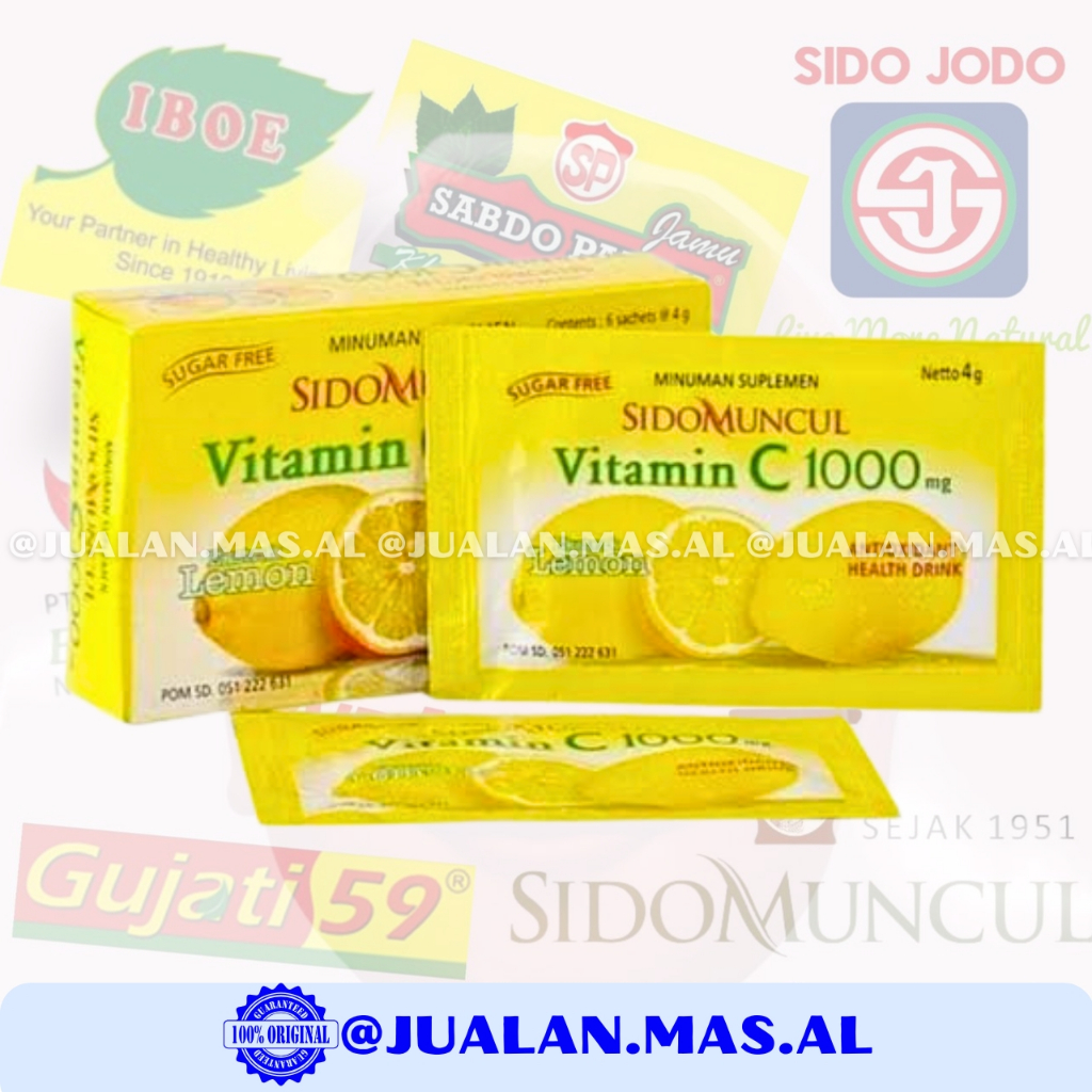 

SIDOMUNCUL - VITAMIN C 1000 LEMON SUGAR FREE (ISI 6 SACHET)