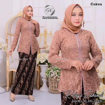TERBARU SETELAN KEBAYA SRIKANDI || KEBAYA JUMBO LD 130 BAJU KEBAYA BRUKAT TULLE MODERN KEBAYA WISUDA