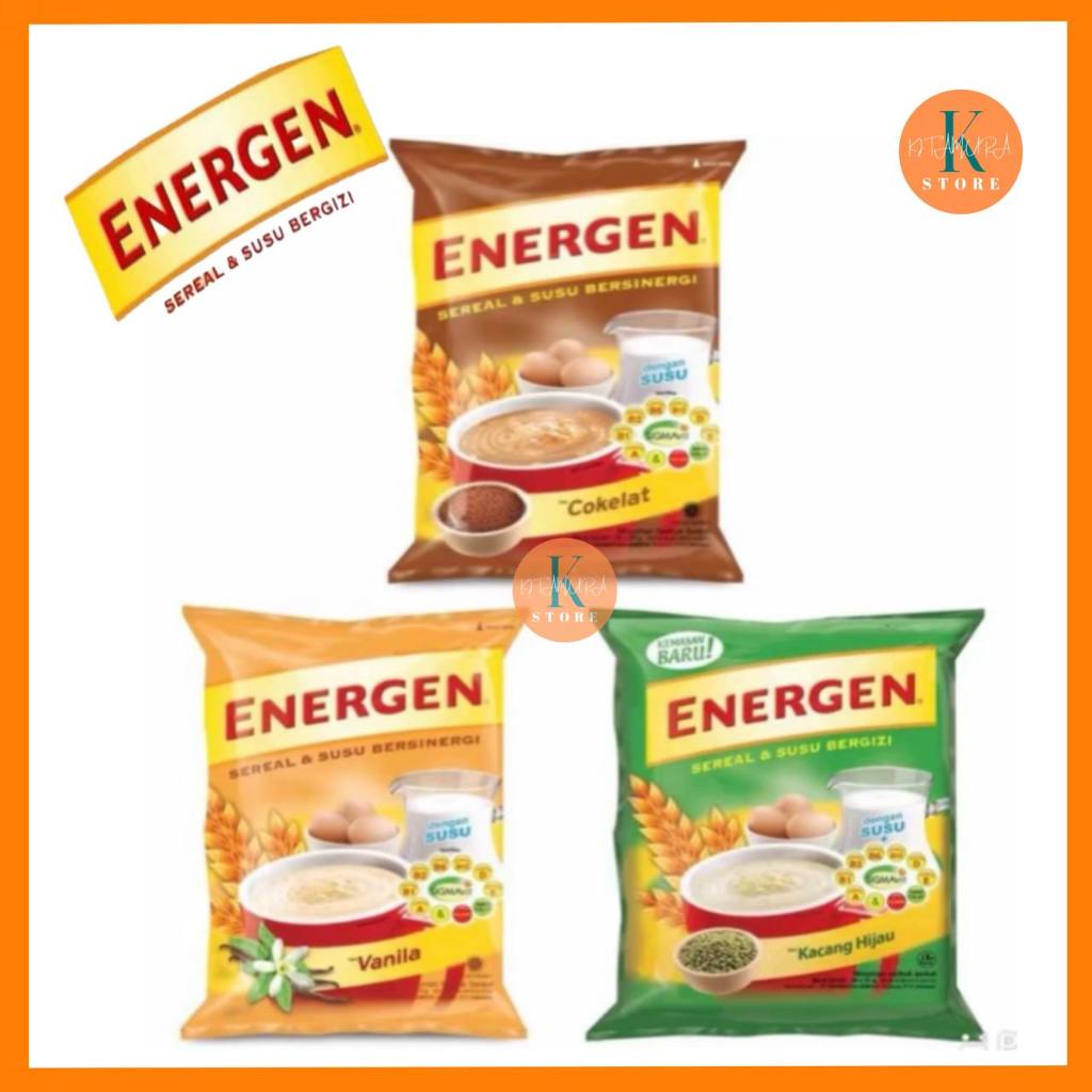 

ENERGEN sereal COKLAT VANILLA KACANG HIJAU JAHE Harga SACHET Halal BPOM Original